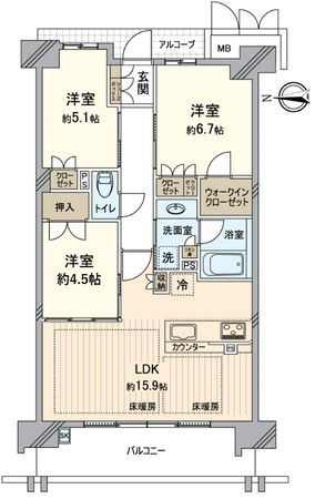 サンメゾン新金岡レジデンシャル 間取図(平面図)