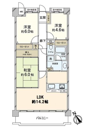 グランドメゾン羽衣伽羅橋 間取図(平面図)