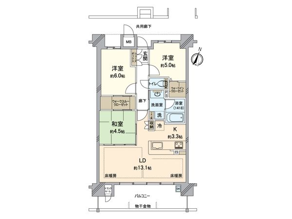 プレミスト津久野駅前アルティモガーデン B棟 間取図(平面図)