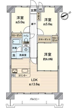アンビエント金剛東ガーデンコート 間取図(平面図)