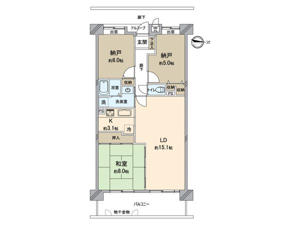 メゾンドールウイングヒルズ 四番館 間取図(平面図)