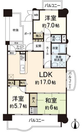ヴァローレ三原台 間取図(平面図) ヴァローレ三原台 間取図(平面図)