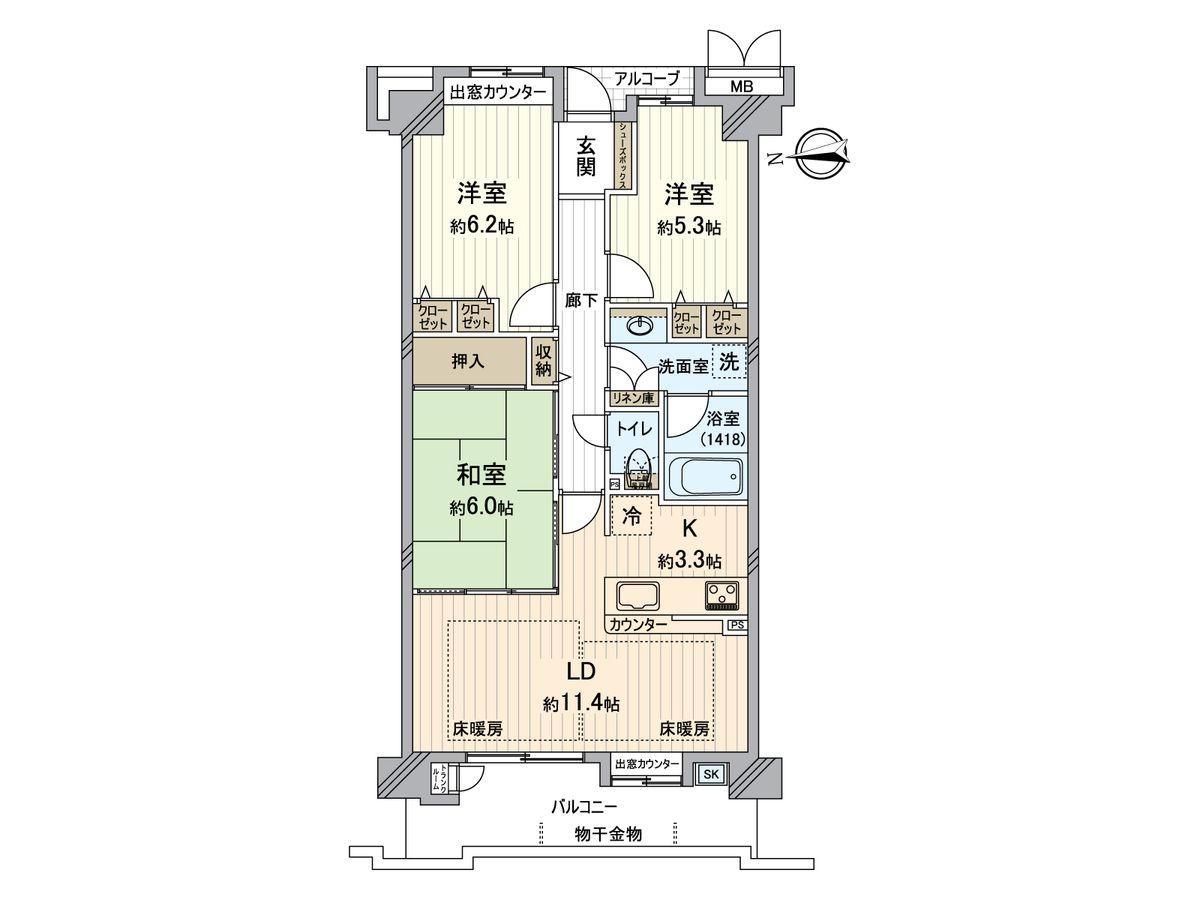 レピア高石千代田 間取図(平面図) 間取図(平面図)