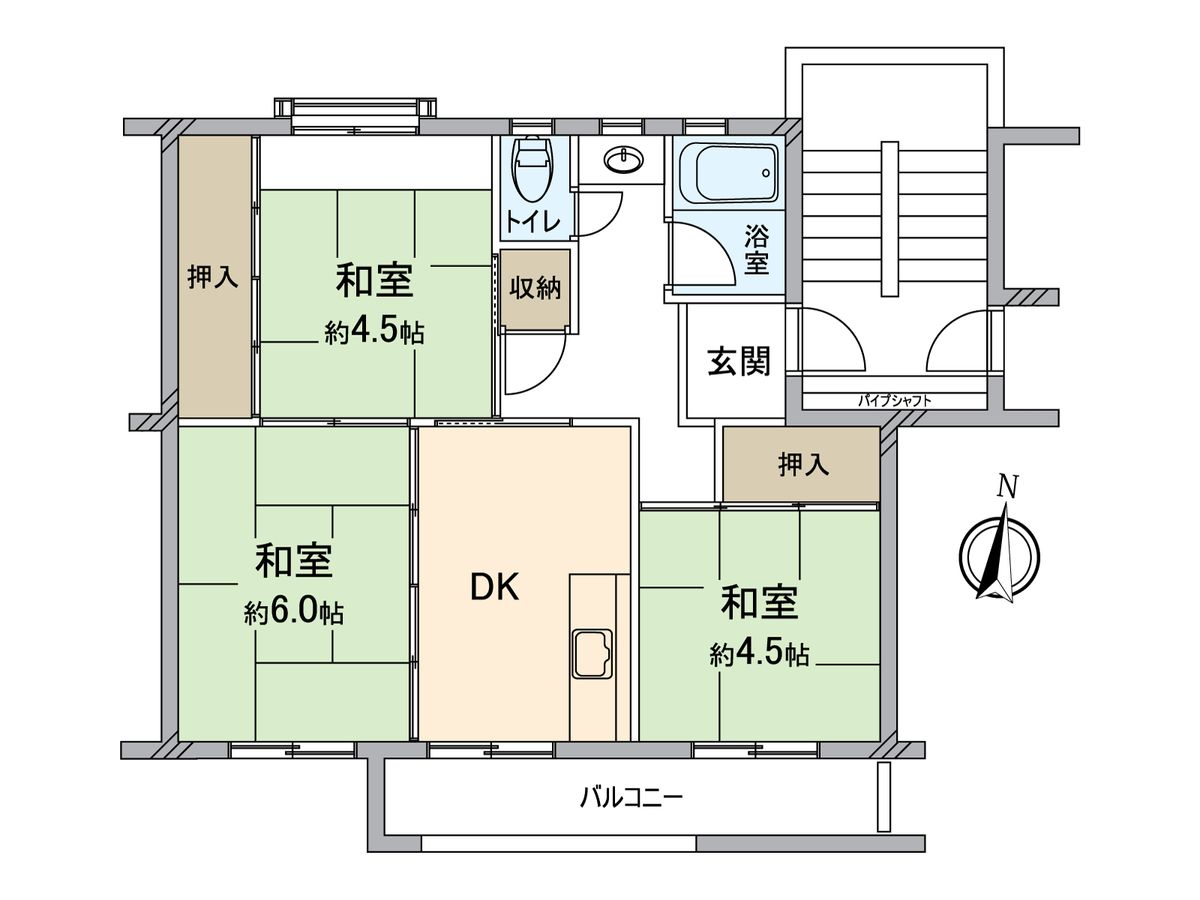 金剛第三住宅 219号棟 間取図(平面図) 間取図(平面図)