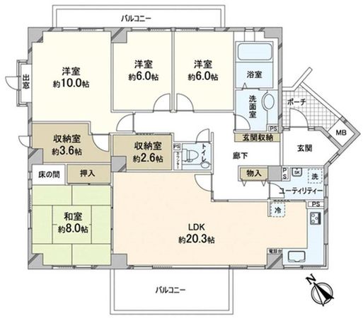 ガーデンシティコープ金剛東 4棟 間取図(平面図)