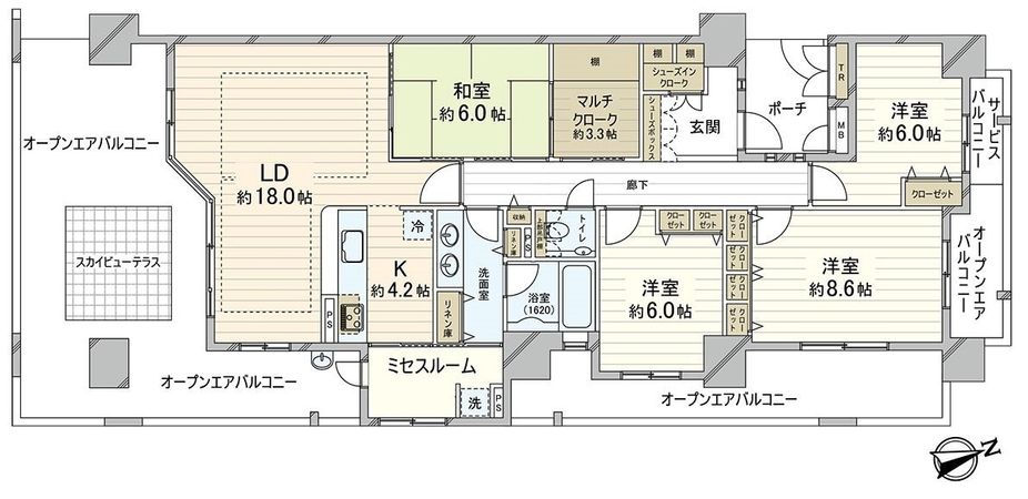 マーキスガーデン和泉中央 迎陽館 間取図(平面図)