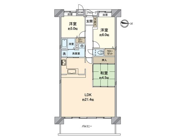 メゾンドールウイングヒルズ 4番館 間取図(平面図) メゾンドールウイングヒルズ 4番館 間取図(平面図)