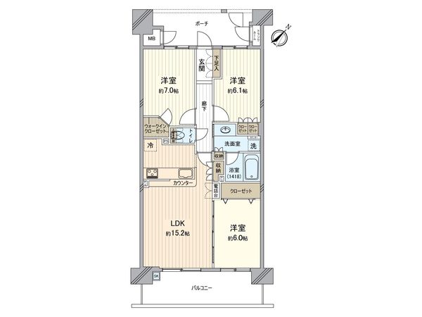 グランシスフォート中百舌鳥 2番館 間取図(平面図)