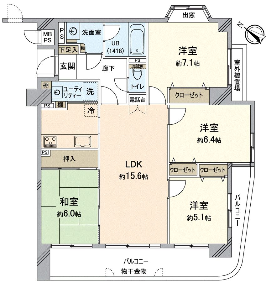 ライオンズマンション熊取第2 間取図(平面図) 間取図(平面図)