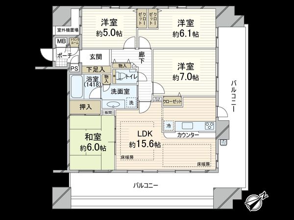 ディークラディア中百舌鳥 間取図(平面図) ディークラディア中百舌鳥 間取図(平面図)