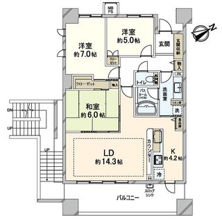 ライオンズ羽衣 間取図(平面図)