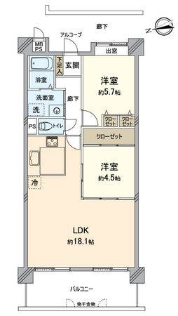 メゾンドールウイングヒルズ 1番館 間取図(平面図)