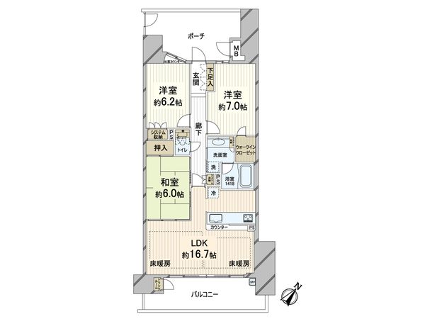 グランシスフォート中百舌鳥 3番館 間取図(平面図) グランシスフォート中百舌鳥 3番館 間取図(平面図)