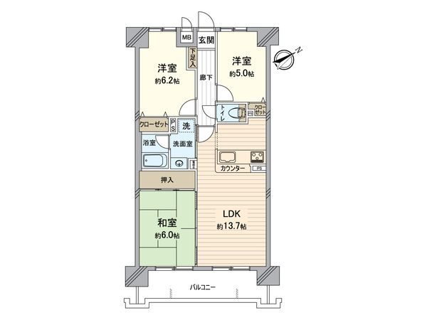アンビエント金剛東ガーデンコート 間取図(平面図)