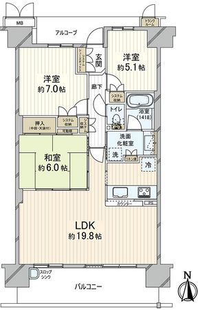 ヴューイスト泉ヶ丘 間取図(平面図) ヴューイスト泉ヶ丘 間取図(平面図)