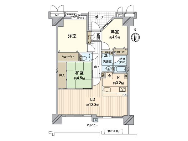 ルネヒューマンズガーデン金岡公園 間取図(平面図) ルネヒューマンズガーデン金岡公園 間取図(平面図)