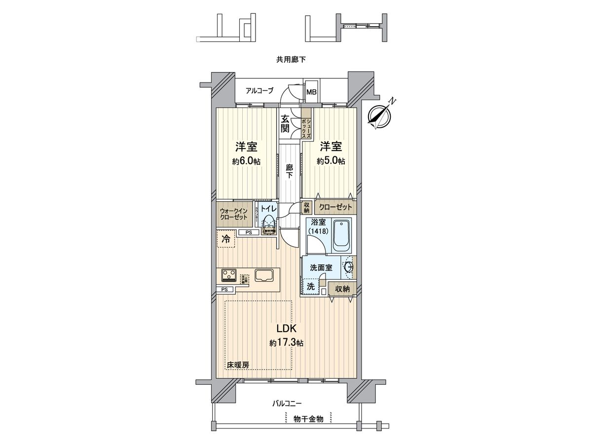 グランアッシュなかもずブライト 間取図(平面図) 間取図(平面図)