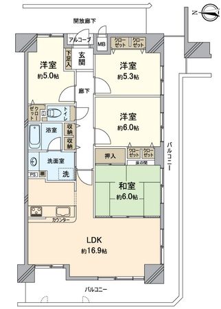 ファミールハイツなかもず 間取図(平面図) ファミールハイツなかもず 間取図(平面図)