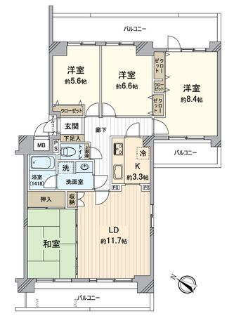 藤和ライブタウン千代田 間取図(平面図)