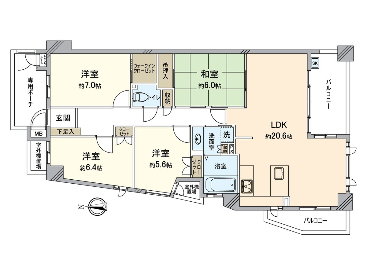ルネフェリアス堺鳳 間取図(平面図) 間取図(平面図)