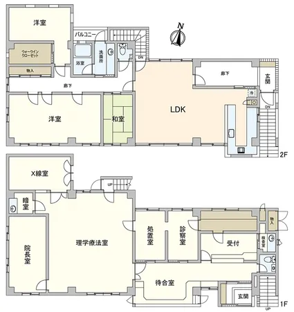 1階診療所　2階居宅部分（3LDK）