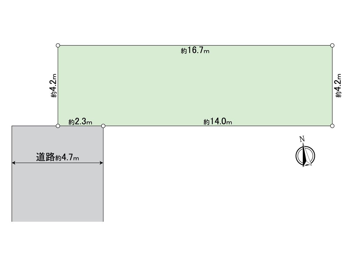 堺市堺区中向陽町2丁古家有土地 区画図 区画図