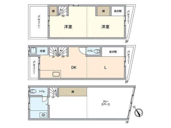 堺市堺区大浜北町1丁 間取図(平面図) 堺市堺区大浜北町1丁 間取図(平面図)