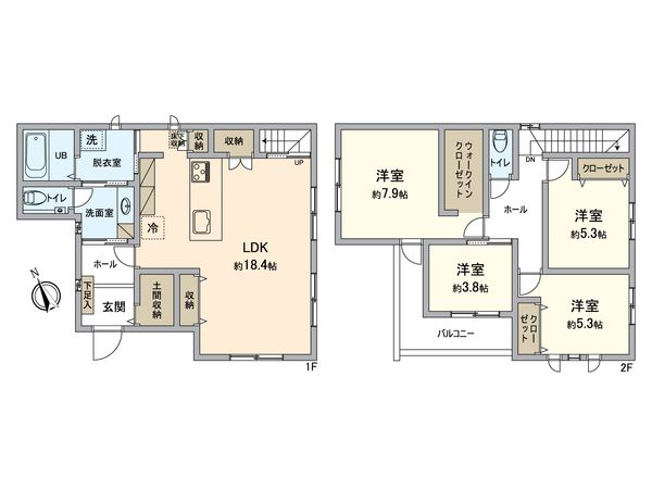 堺市西区上野芝町7丁 2号棟 間取図(平面図)