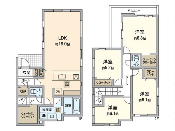 高石市綾園2丁目 1号棟 間取図(平面図) 高石市綾園2丁目 1号棟 間取図(平面図)