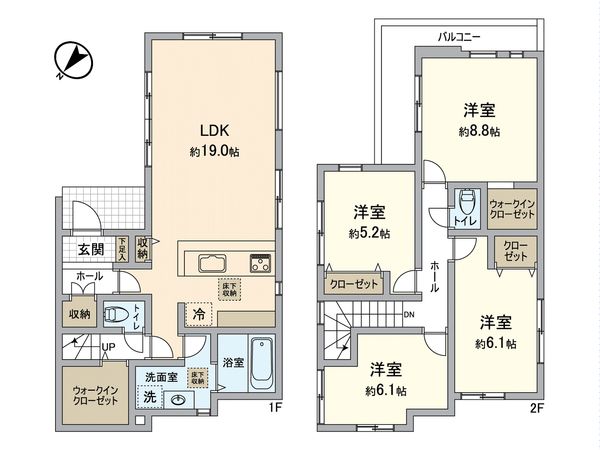 高石市綾園2丁目 1号棟 間取図(平面図) 高石市綾園2丁目 1号棟 間取図(平面図)