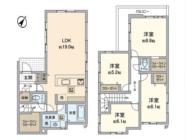 高石市綾園2丁目 1号棟 間取図(平面図) 高石市綾園2丁目 1号棟 間取図(平面図)