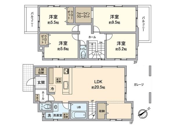 高石市綾園2丁目 2号棟 間取図(平面図) 高石市綾園2丁目 2号棟 間取図(平面図)
