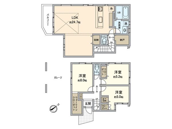 高石市綾園2丁目 3号棟 間取図(平面図) 高石市綾園2丁目 3号棟 間取図(平面図)