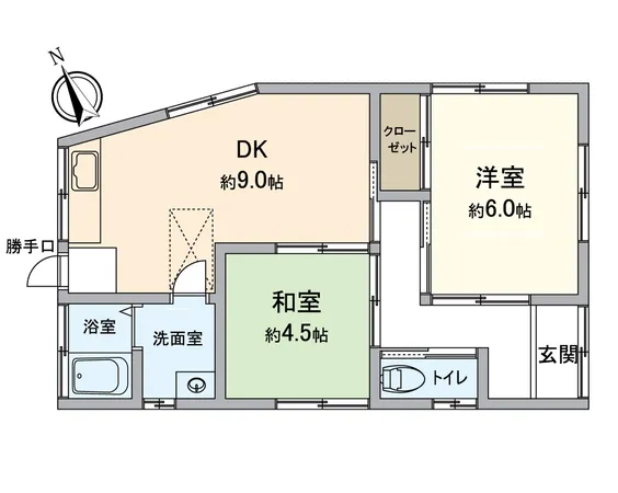 平成４年１月建築の２DKの平家