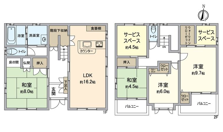 堺市堺区北庄町1丁戸建 間取図(平面図) 堺市堺区北庄町1丁戸建 間取図(平面図)