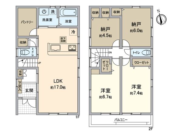 堺市西区上野芝町7丁 新築戸建 間取図(平面図) 堺市西区上野芝町7丁 新築戸建 間取図(平面図)