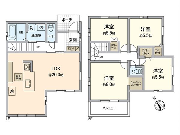 堺市堺区神保通 新築戸建 間取図(平面図) 堺市堺区神保通 新築戸建 間取図(平面図)