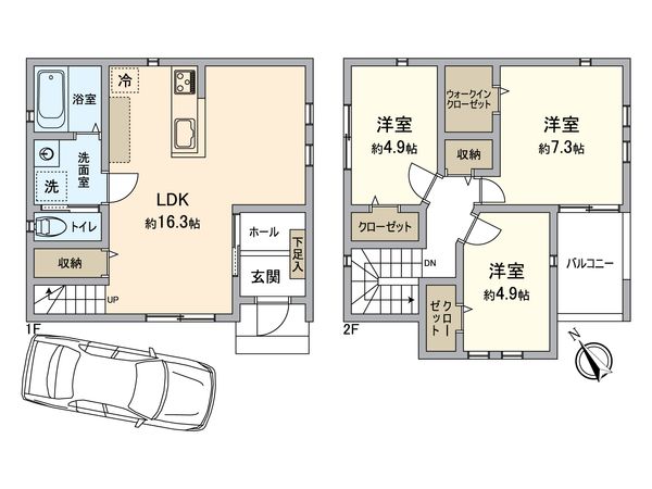 高石市千代田2丁目 新築戸建 間取図(平面図) 高石市千代田2丁目 新築戸建 間取図(平面図)