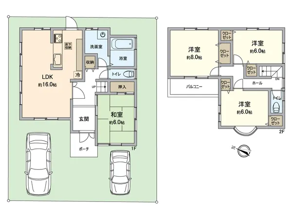 4LDKの間取り、全居室６帖以上ございます。