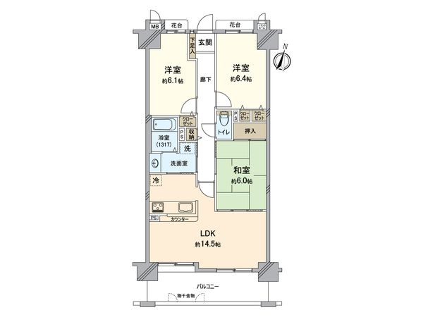 エバーランドシティ新・泉北 八番館 間取図(平面図) 間取図(平面図)
