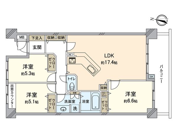 リビオ上野芝ガーデンズ 間取図(平面図) 間取図(平面図)