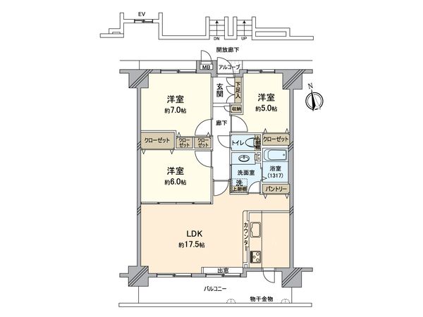 アステージ堺3イングコート 間取図(平面図) アステージ堺3イングコート 間取図(平面図)