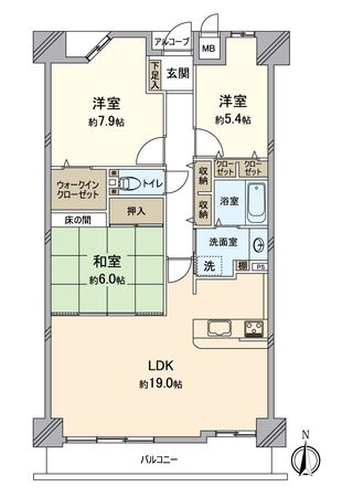 ファミールハイツなかもず 間取図(平面図) 間取図(平面図)