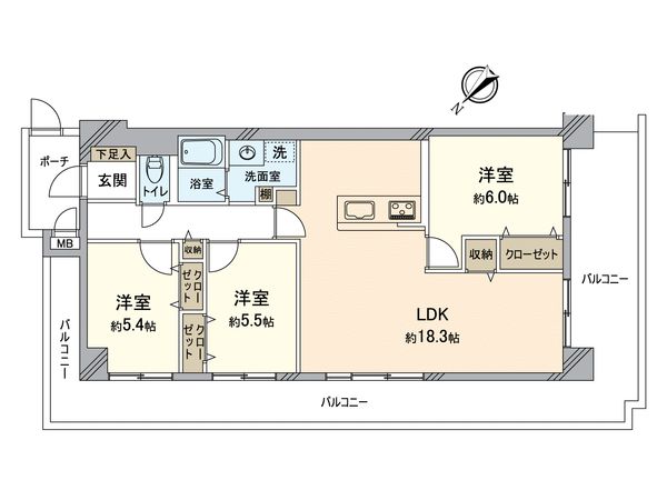 メゾンドール浜寺北 間取図(平面図)