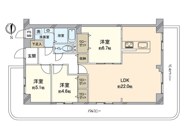 メゾンドール高石 間取図(平面図)