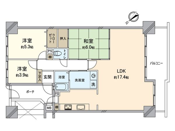 メゾンドール堺 間取図(平面図)