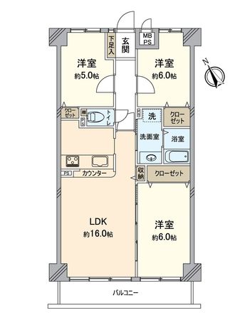 ライオンズマンション大仙公園 間取図(平面図)