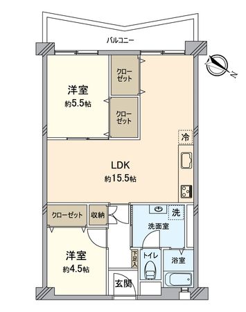 若松台AB住宅 1-1棟 間取図(平面図)