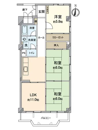 間取図。お問合せは三井のリハウス堺東センター担当、石川までご連絡下さい。