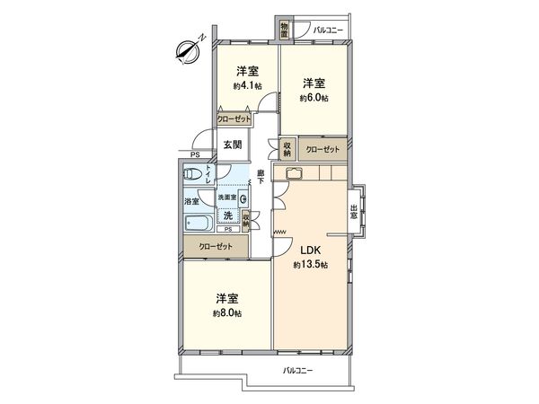 光明池駅前第2住宅 3-1棟 間取図(平面図) 光明池駅前第2住宅 3-1棟 間取図(平面図)